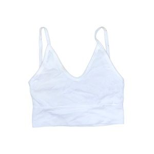 White scoop backless bralette crop top